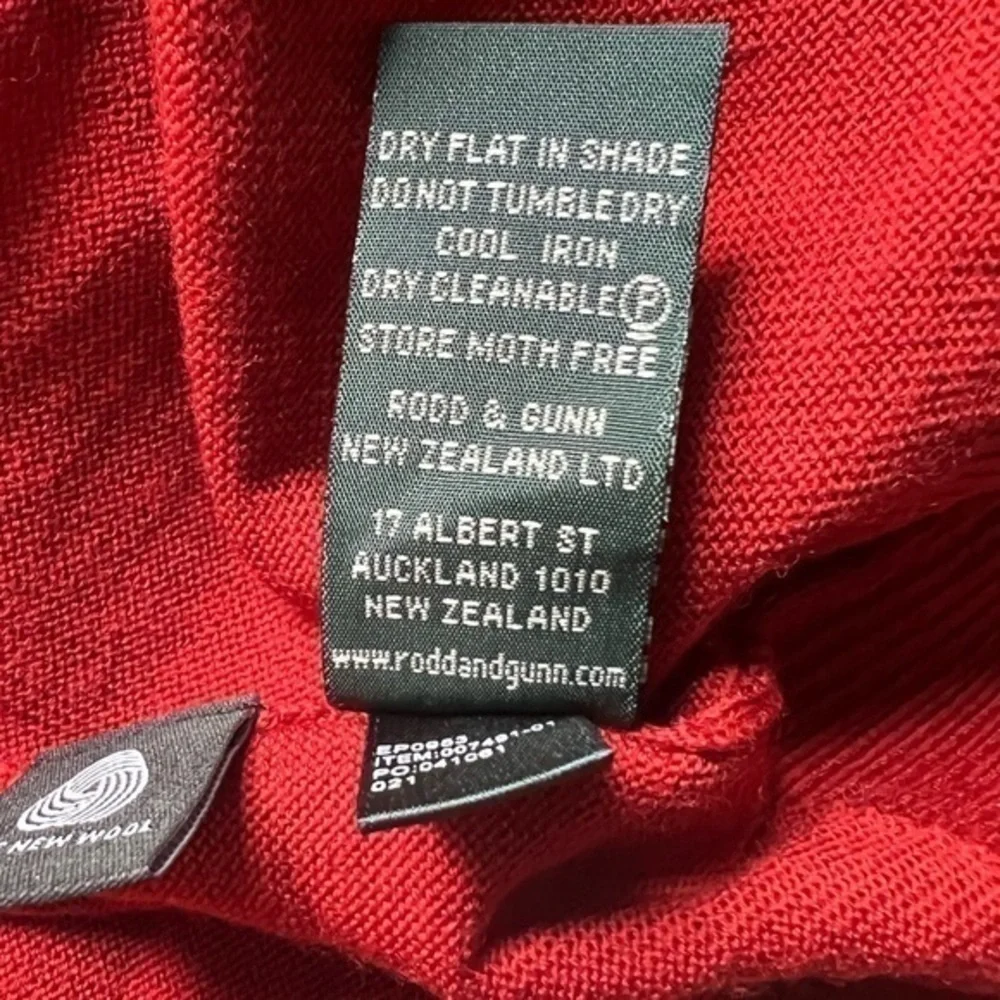 Rodd & Gunn Extrafine Merino Wool Solid Red Crewneck Pullover‎ Sweater Size XL
